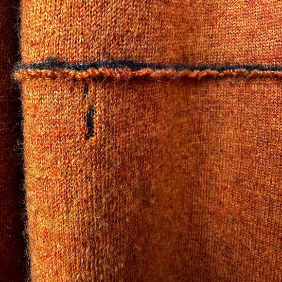 Eileen Fisher Women’s Orange Merino Wool Open Front Long Cardigan Size Medium - Picture 4 of 7